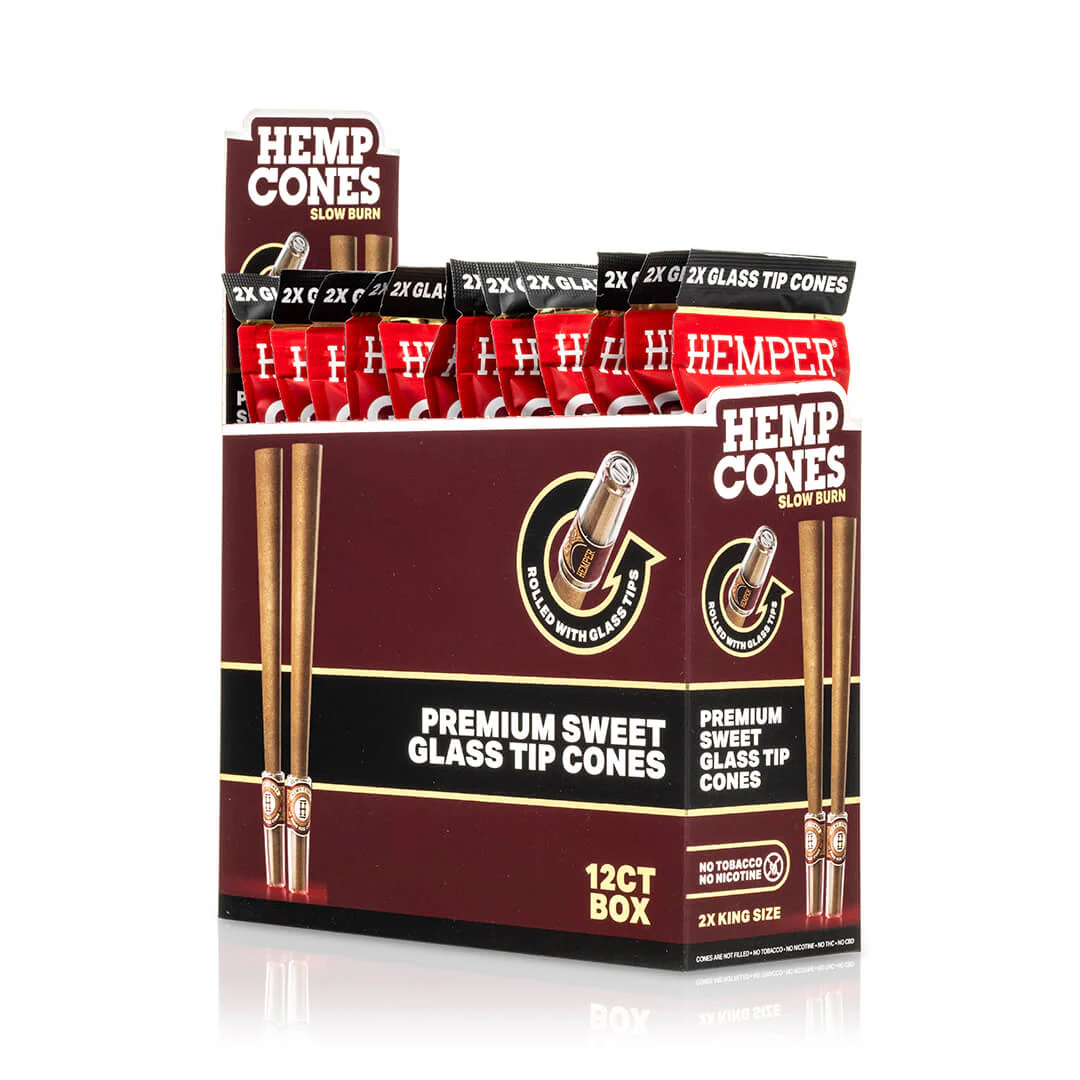 King Size Glass Tipped Hemp Cones - Image 13