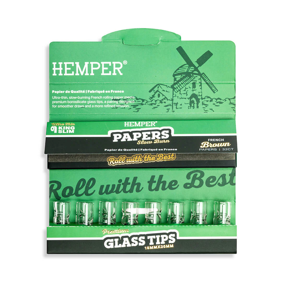King Size Rolling Paper Booklet + Glass Tips - Image 15